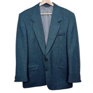 Lambswool by  Abraham Moon Mens 42R Windowpane Two Button Blazer Sport Coat